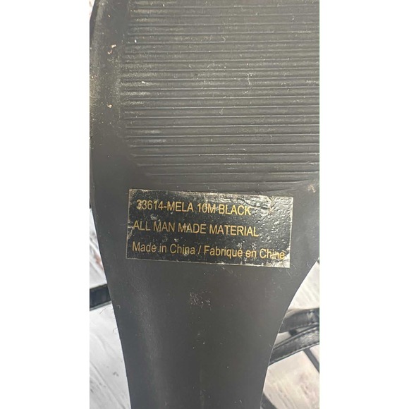 Maurices Black White Cutout Wedge Sandals Women's Size 10 - Picture 4 of 5